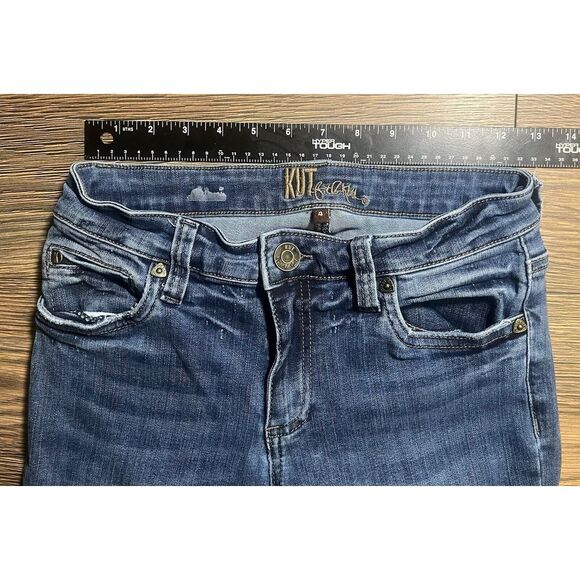 Kut From The‎ Kloth Skinny Ankle Jeans Shark Bite Hem Size 4 - Picture 4 of 9